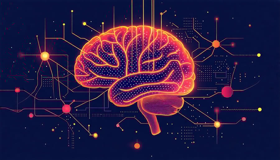 Conceptual depiction of the brain and neural connections