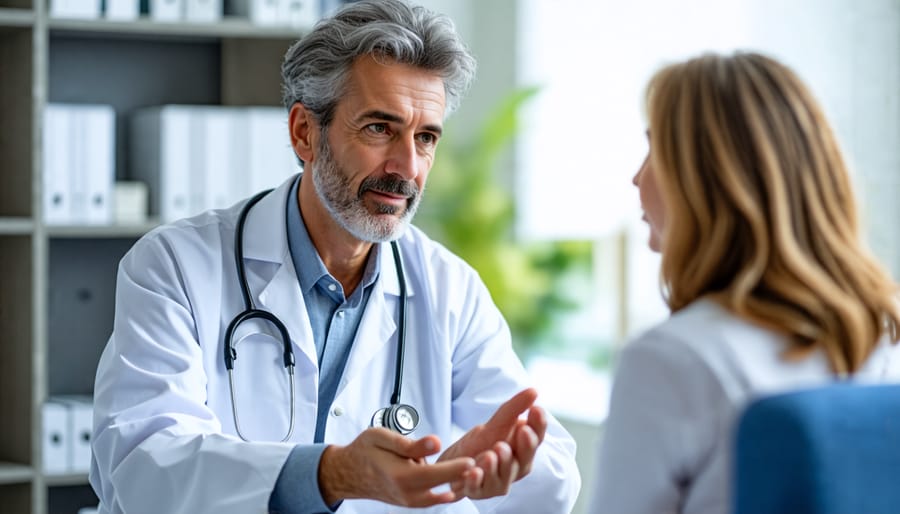 Medical professional providing guidance to a patient about cognitive changes