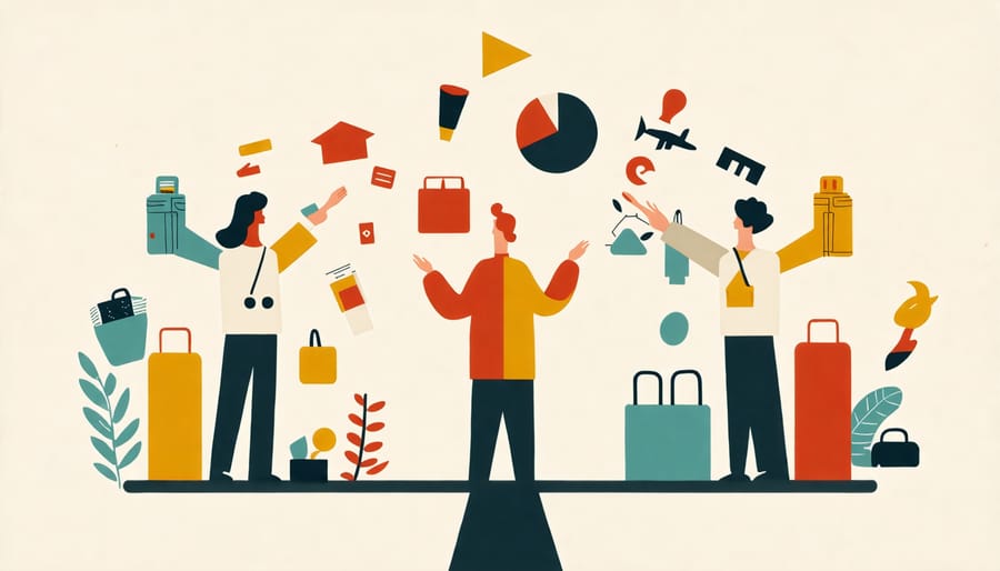 Visual metaphor for achieving work-life balance to reduce stress