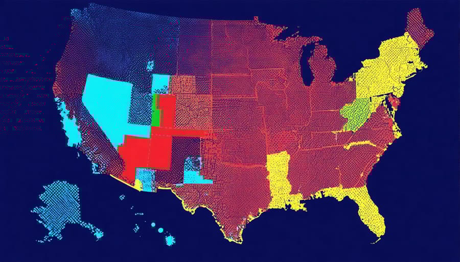Map illustrating geographic disparities in access to preventive healthcare services across America