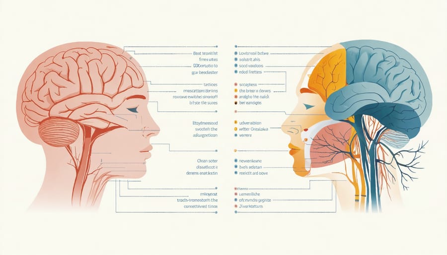 Cross-sectional illustration of human torso showing diaphragm movement and nervous system connections