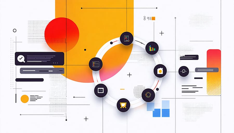 Digital habit tracking system with progress indicators and reward symbols