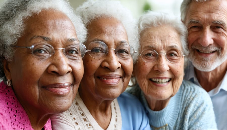 Senior citizens engaging in gentle exercise activities at an Alberta community center