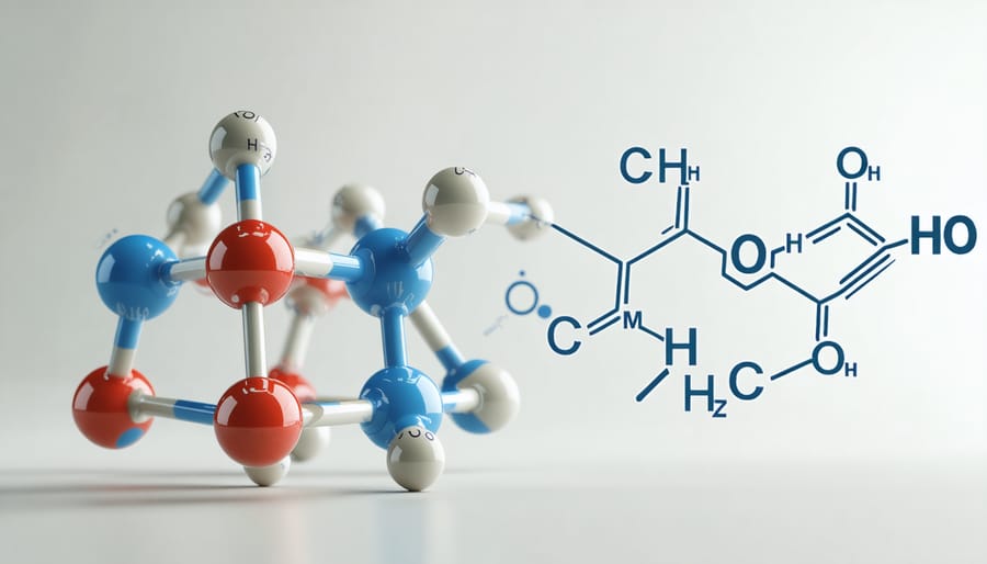 Molecular structure diagram of the cortisol hormone showing its chemical bonds and composition