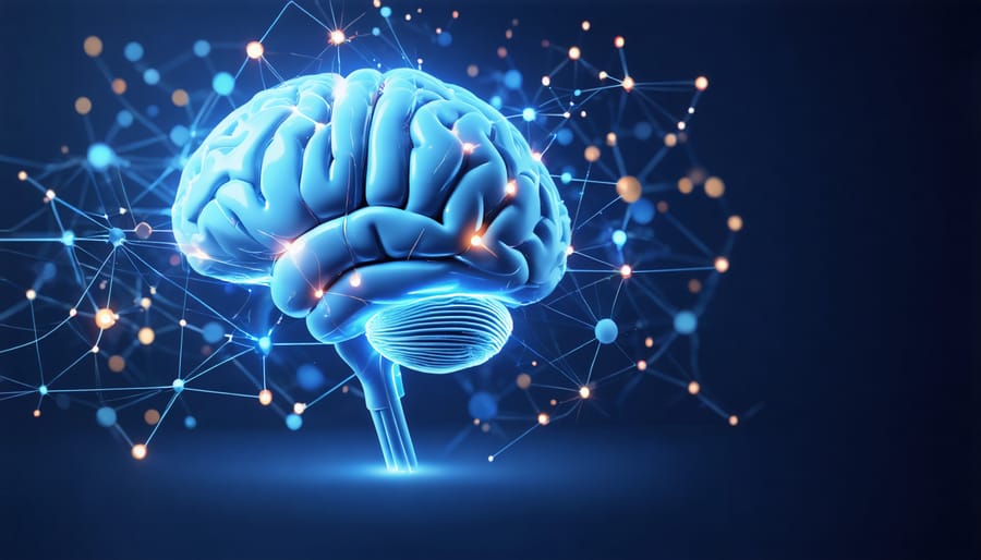 Artistic rendering of neural networks forming new connections in the brain