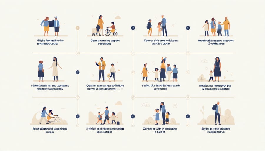 Visual diagram of family support networks and resources in Alberta