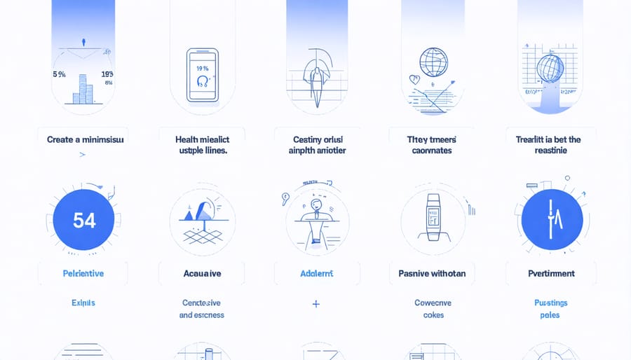 Visual representation of health metrics including heart rate, sleep data, and activity levels on a smartwatch screen