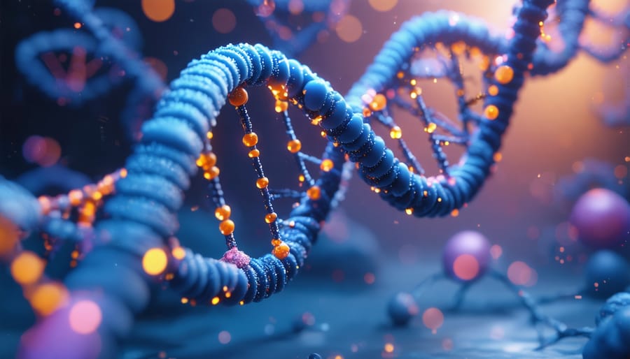 AI system analyzing DNA structure for personalized medicine applications