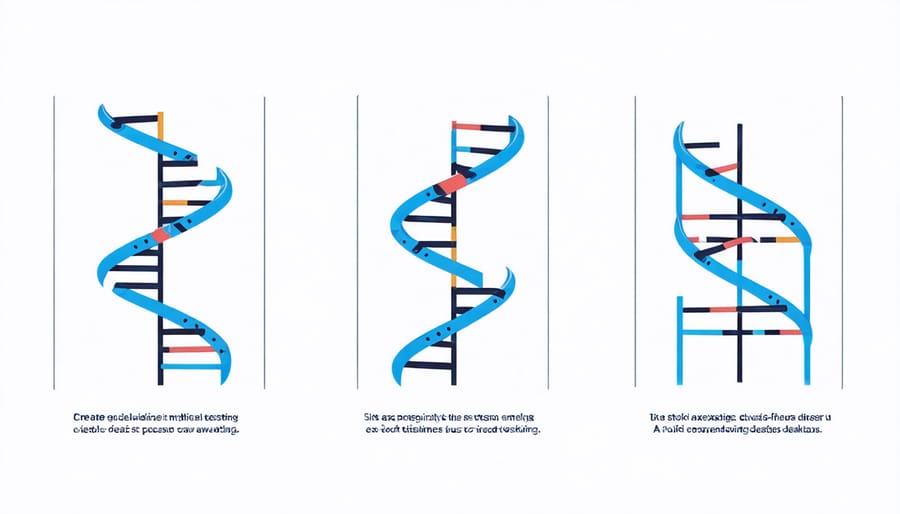 Flowchart showing the stages of genetic testing from sample collection to results analysis
