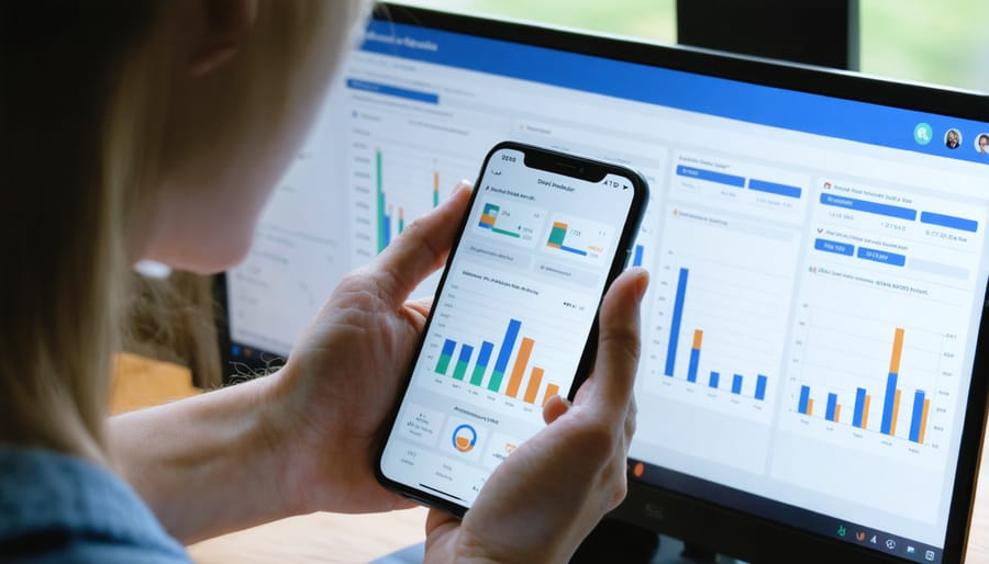 User analyzing personal health metrics on a mobile app dashboard