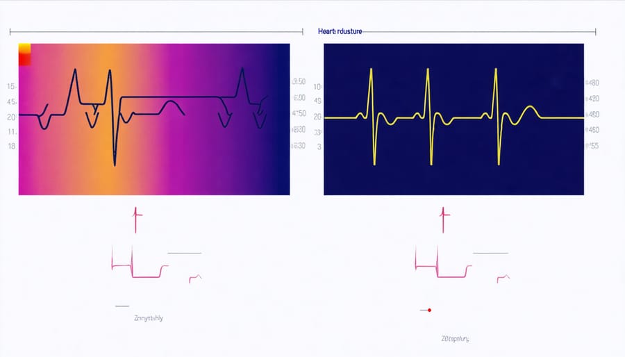 Digital display of ECG and blood pressure monitoring from a wearable health device