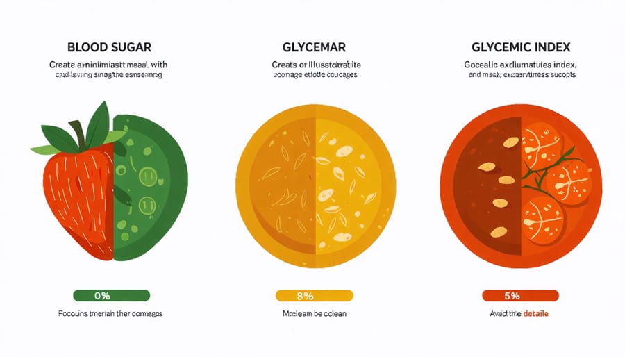 Visual comparison chart showing blood sugar response to different types of meals over time