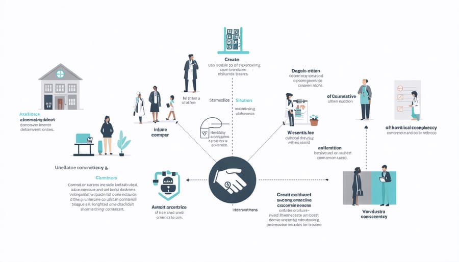 Visual diagram illustrating the five components of culturally responsive healthcare teaching