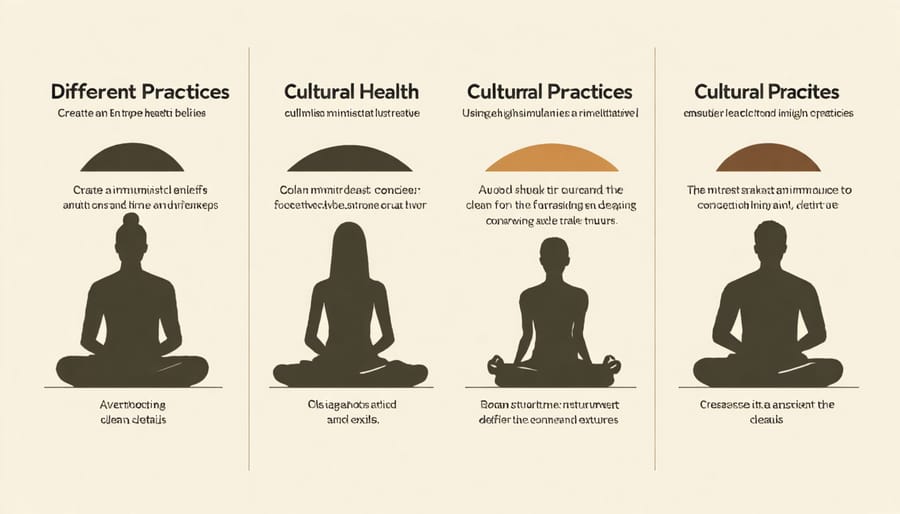 Visual representation of diverse cultural healthcare traditions and practices