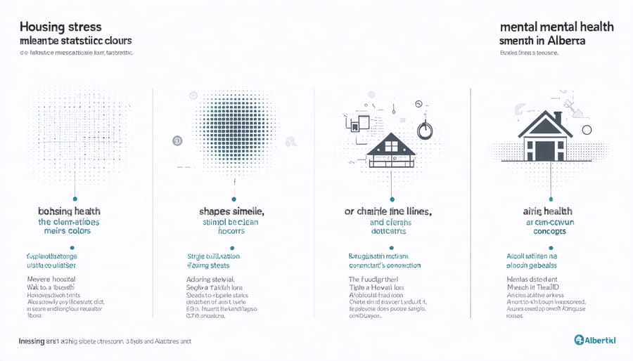 Visual representation of mental health statistics related to housing costs in Alberta
