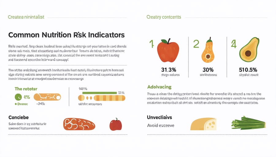 Visual chart displaying key WIC nutrition risk factors including health and dietary indicators