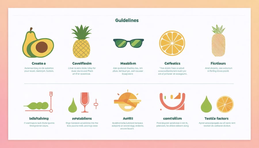 Visual representation of diet, exercise, sleep, and stress management impact on metabolism