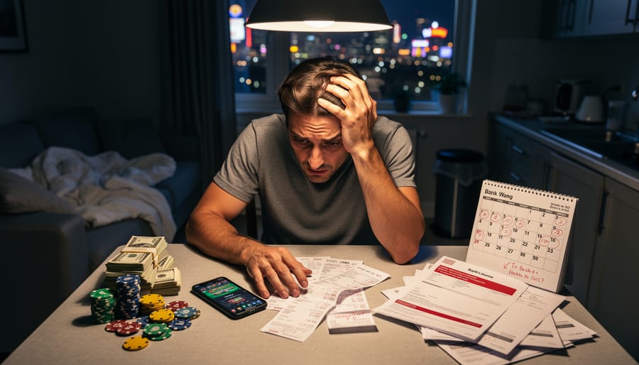 Person experiencing stress and anxiety while sitting alone on couch