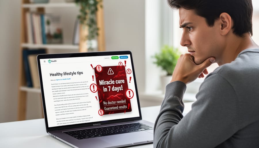 Person examining health information on smartphone screen