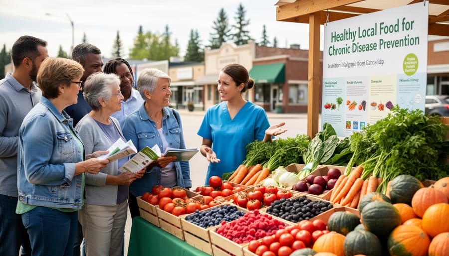 Seniors selecting fresh vegetables at Alberta farmers market
